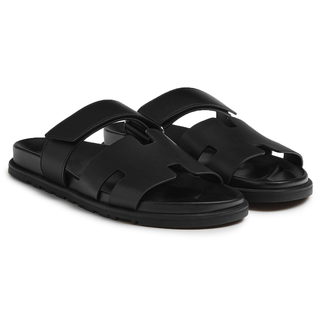 Hermes Paris Hermès Paris Chypre Leather Black Sandals
