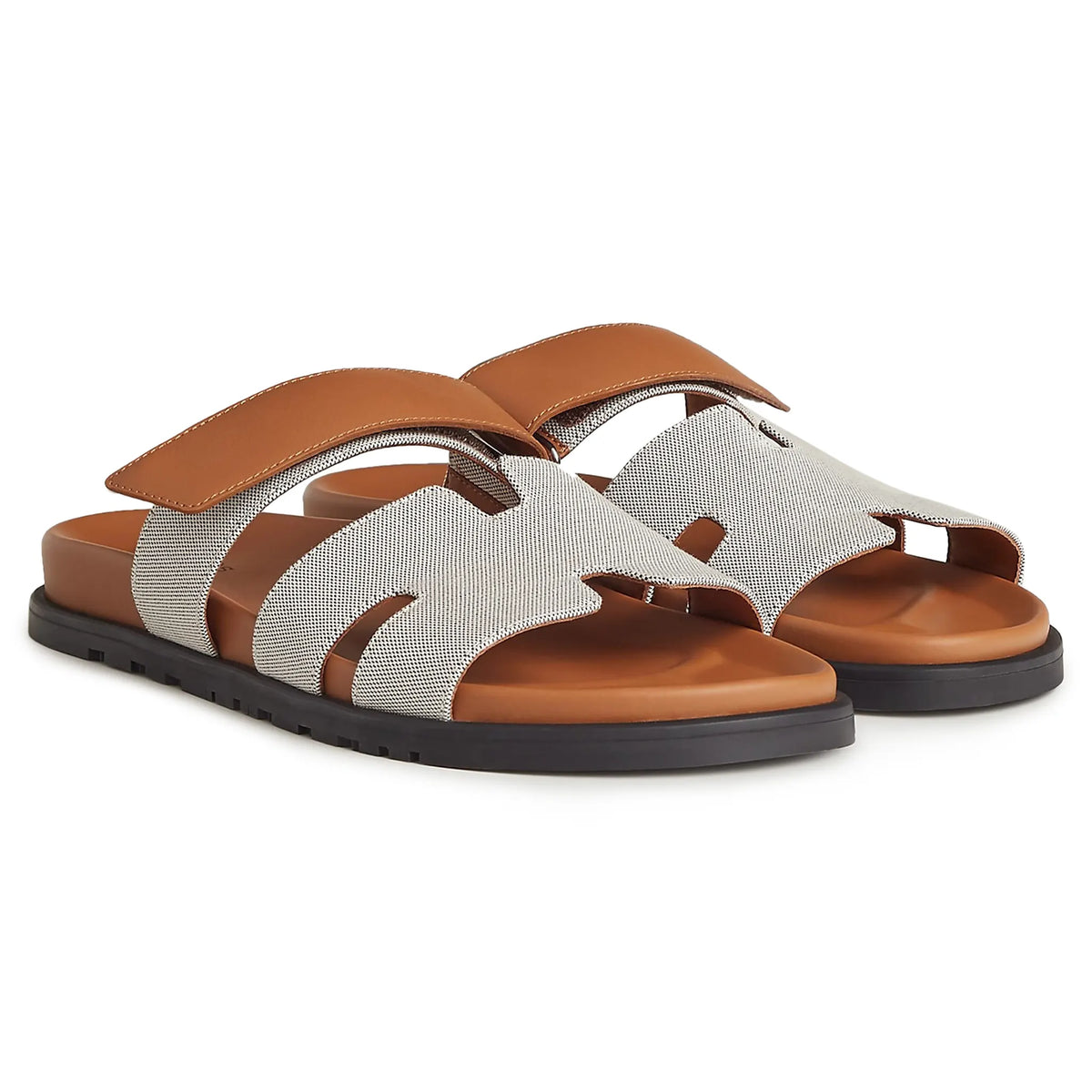Hermes Paris Hermès Paris Chypre Plum Natural Sandals - Brown