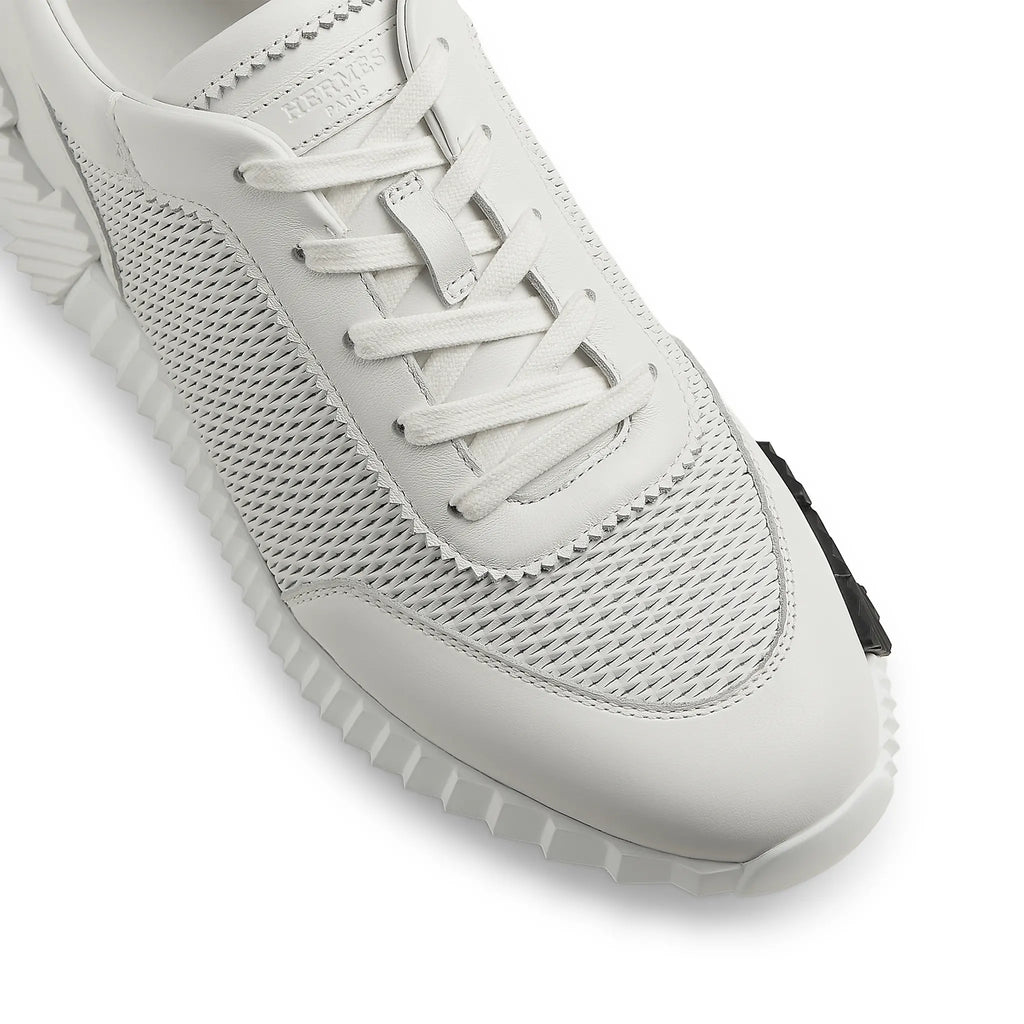 Hermes Paris Bouncing Perforated Leather Sneaker Blanc
