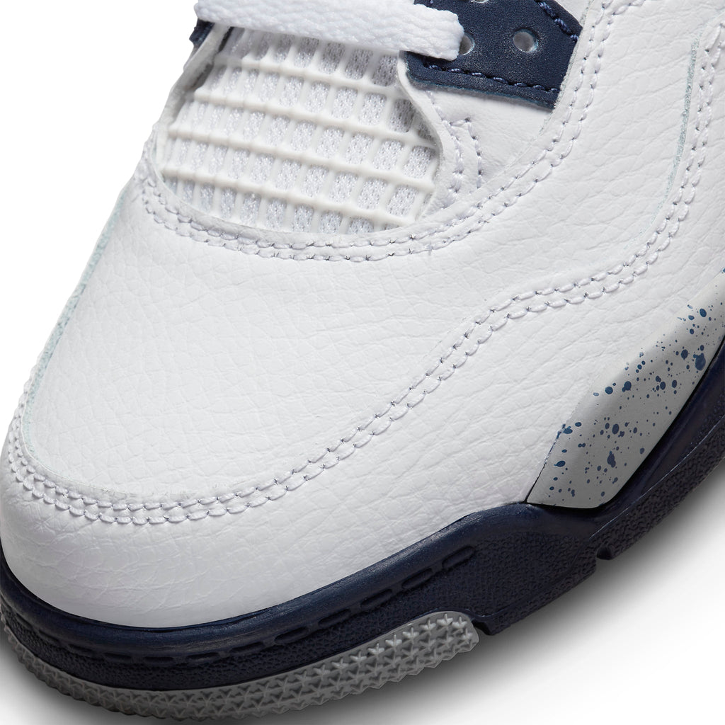 Air Jordan 4 Retro Midnight Navy (PS) Sneakers - White