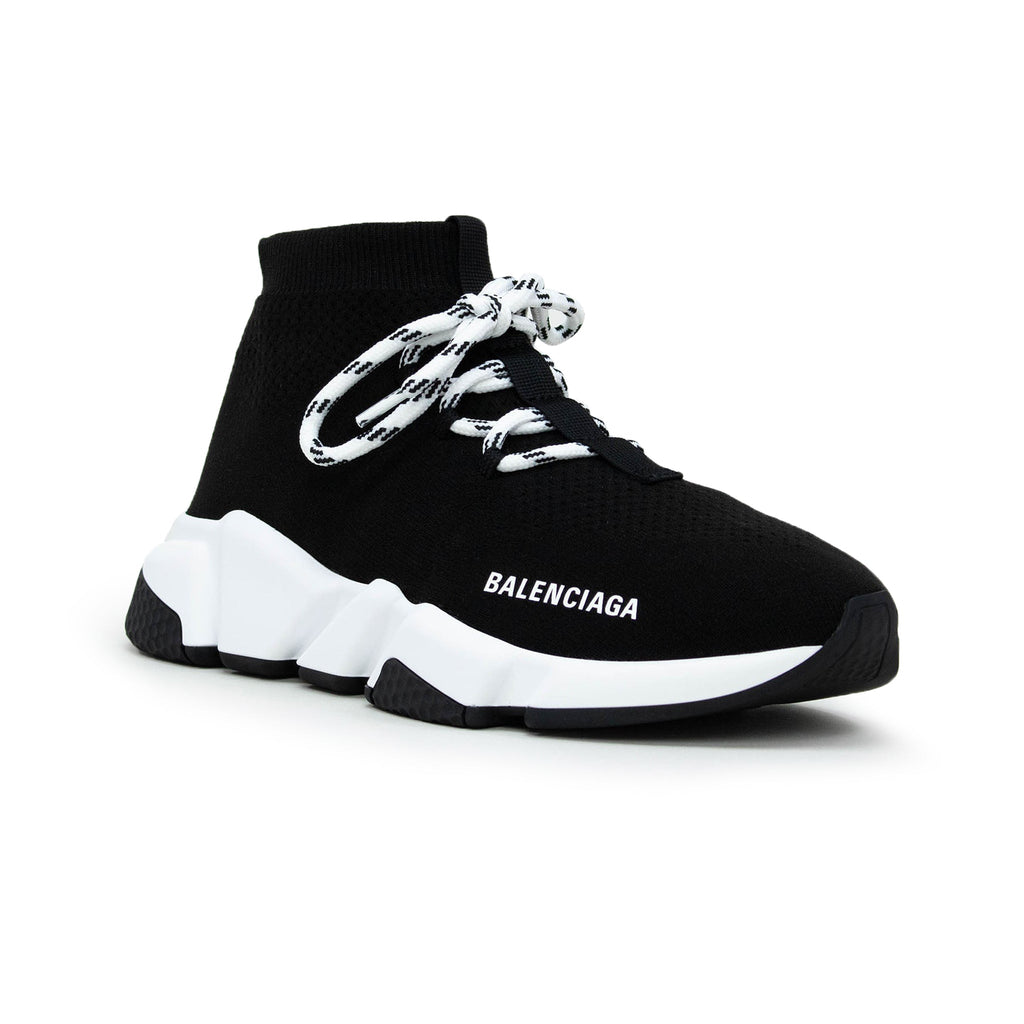 Balenciaga Speed Knit Lace Sock Black White - Women's Sneakers
